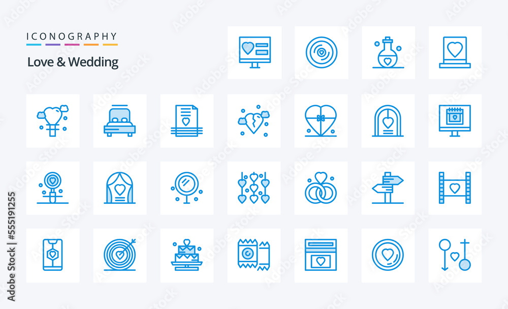 25 Love And Wedding Blue icon pack