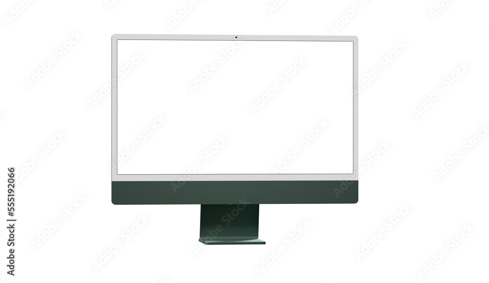 Workspace blank screen desktop computer, Mockup computer Workspace blank screen desktop computer, Mockup computer