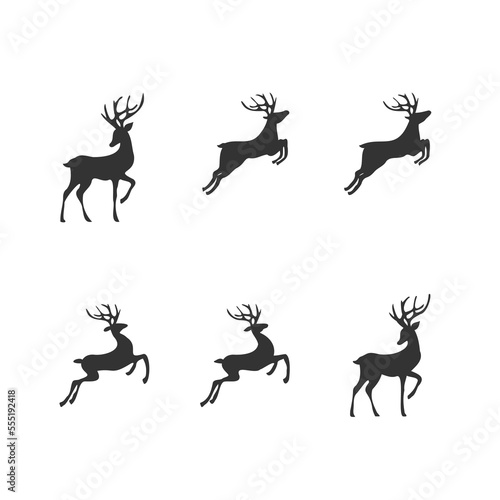 set of silhouettes of deer © Yunus