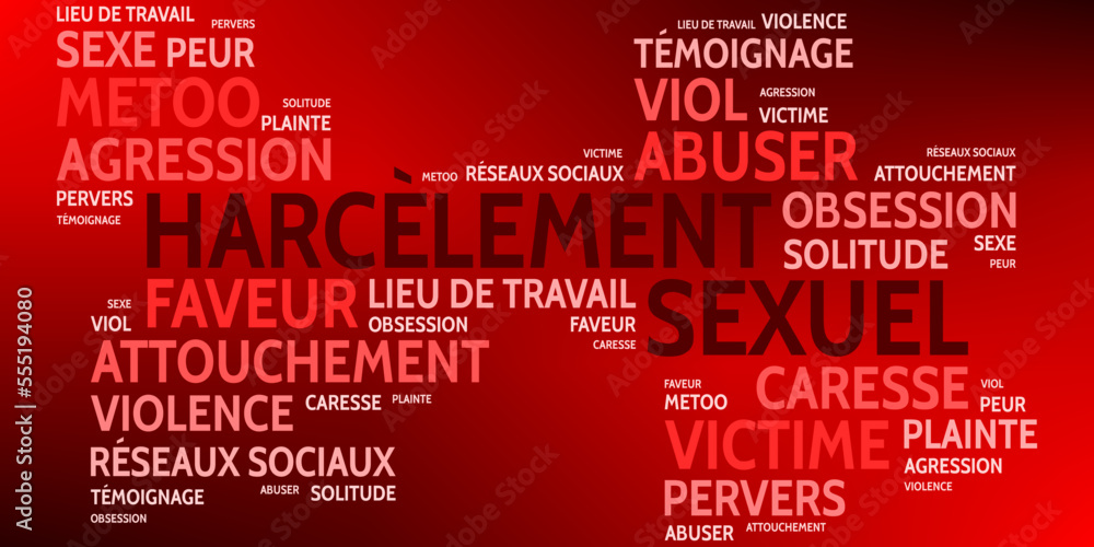 Nuage de Mots Harcèlement Sexuel v9 Stock Vector | Adobe Stock