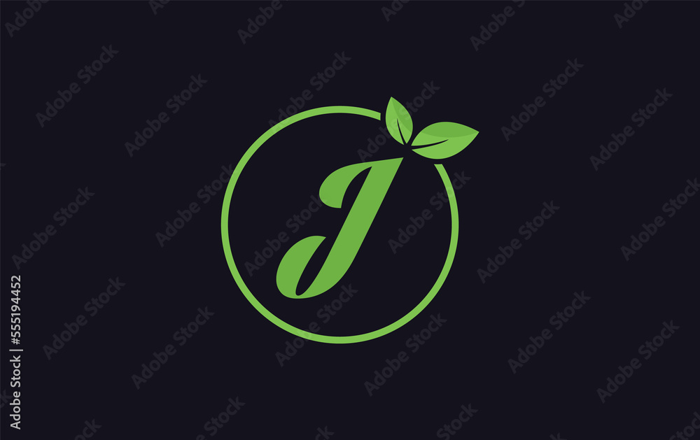 Fresh nature leaf and healthy logo design with the letter and alphabets. Green leaf and eco logo icon design 