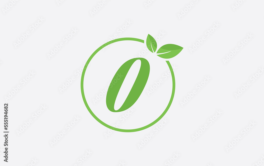 Fresh nature leaf and healthy logo design with the letter and alphabets. Green leaf and eco logo icon design 