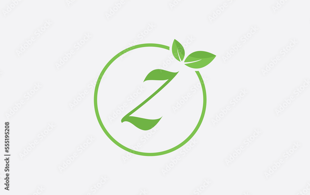 Fresh nature leaf and healthy logo design with the letter and alphabets. Green leaf and eco logo icon design Fresh nature leaf and healthy logo design with the letter and alphabets. Green leaf and eco logo icon design