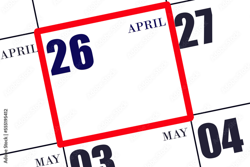 Daily calendar for 27 April. Spring month, day of the year concept. Daily calendar for 27 April. Spring month, day of the year concept.