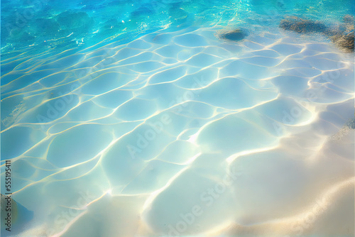 Clear sea background, transparent water with sunshine