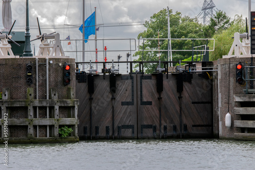 Closed Zeesluis Sluice Gate At Muiden The Netherlands 31-8-2021 photo