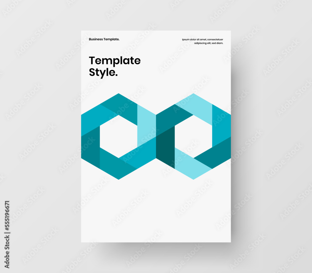 Fototapeta premium Isolated mosaic tiles booklet template. Original flyer vector design layout.