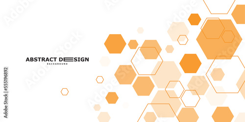 Abstract hexagon frame for futuristic banner template. Technology background design photo