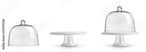 Foto Cake stand and glass lid cover