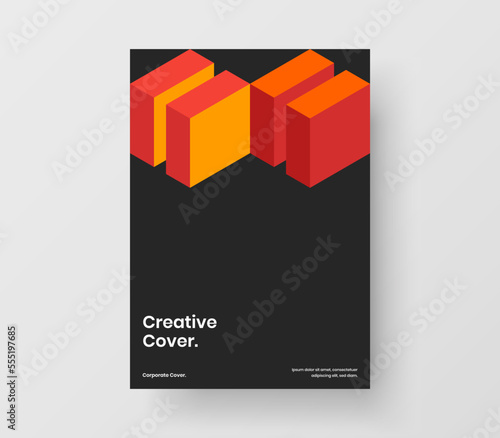 Bright mosaic pattern annual report concept. Modern presentation A4 design vector illustration.