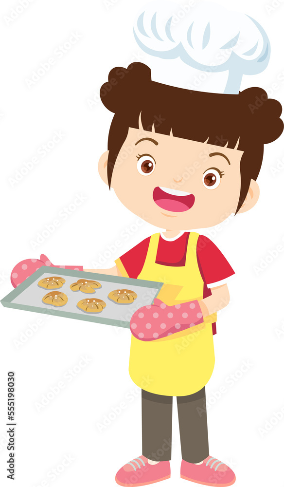 Cooking children girl Little kid making delicious food professional chef Cooking children girl Little kid making delicious food professional chef