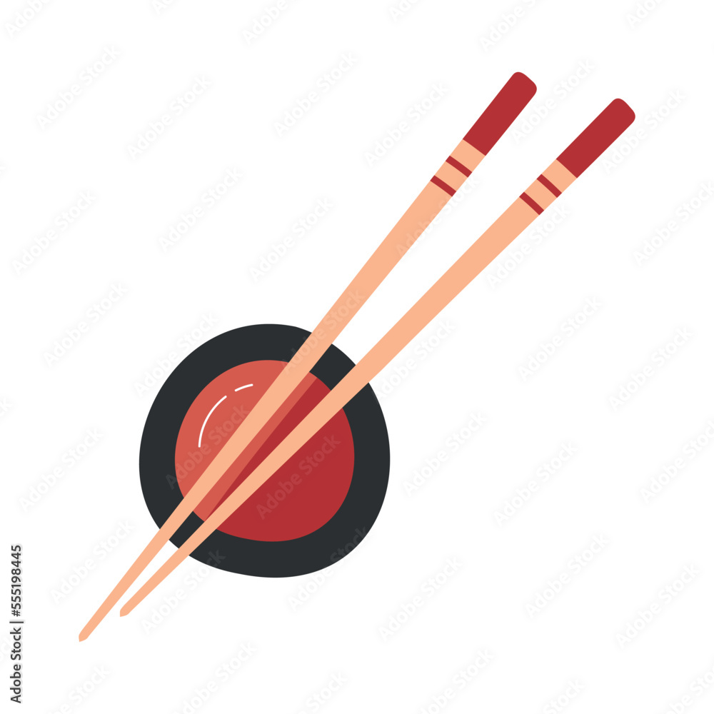 Japanese chinese sticks with soy sauce in hand drawn style. Asian food for restaurants menu Japanese chinese sticks with soy sauce in hand drawn style. Asian food for restaurants menu