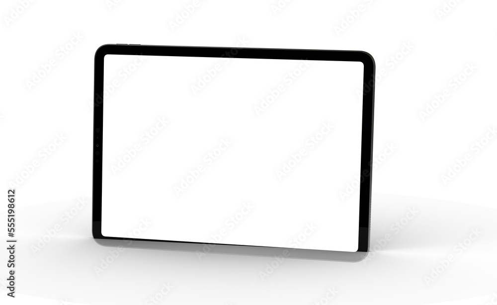 Photo 3D brandless tablet with empty screen isolated Photo 3D brandless tablet with empty screen isolated