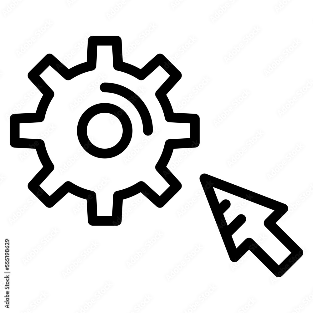 Obraz premium mouse cursor with setting line 