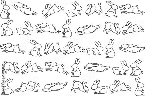 Illustration abbit line on empty background.