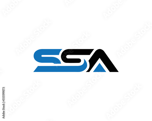Initial SSA Logo Design Modern Geometric linked Vector Template Icon. photo