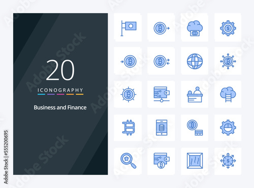 20 Finance Blue Color icon for presentation
