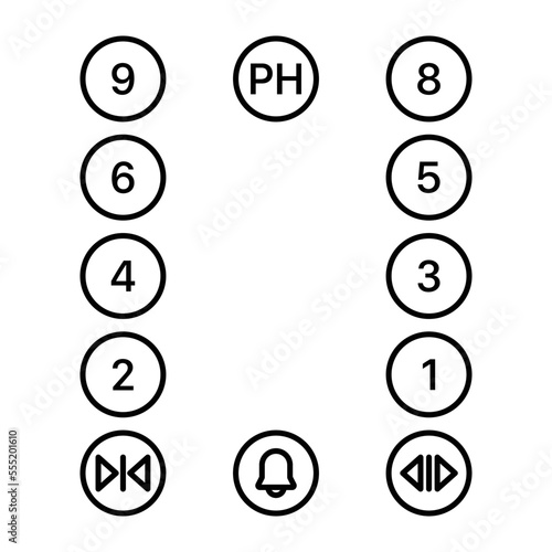 Elevator buttons icon. Indicators symbol modern, simple, vector, icon for website design, mobile app, ui. Vector Illustration