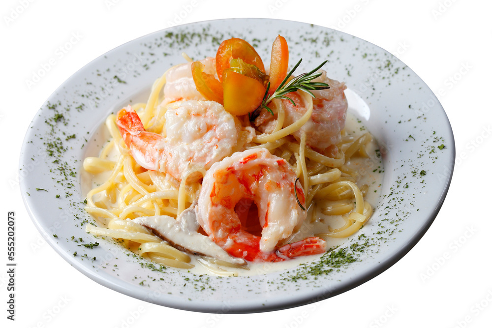Large shrimp with pasta Large shrimp with pasta