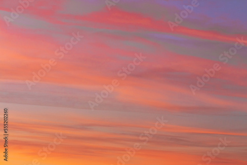 Colorful sky just before sunset. Sky and clouds just before sunset. The concept of the sky. wonderful sky wallpaper © Volodya