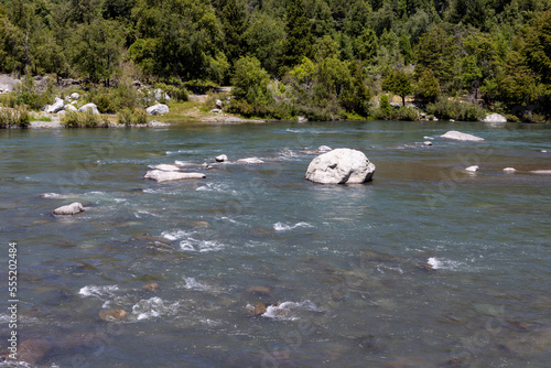 Nuble River at San Fabian de Alico in Maule, Chile  photo