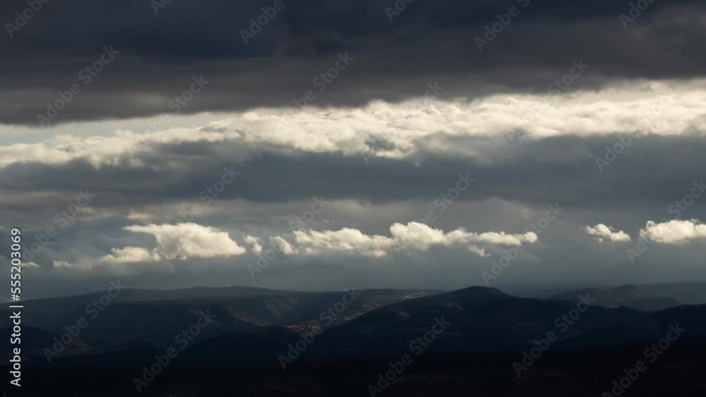 Illuminated Clouds in Dark Storm Timelapse Zoom Out Illuminated Clouds in Dark Storm Timelapse Zoom Out