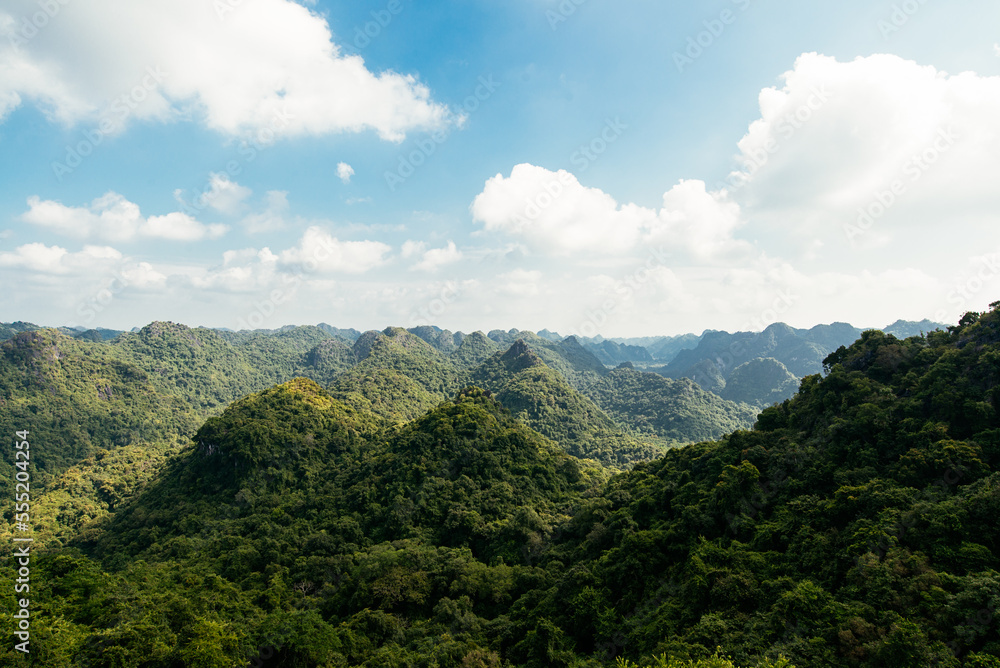 Scenic mountainous landscape with lush green vegetation Scenic mountainous landscape with lush green vegetation