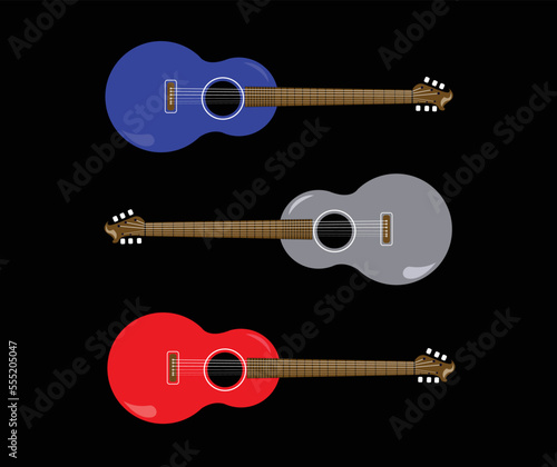 set of guitars
