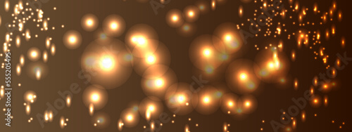 Abstract festive bokeh light background. Golden bokeh lights, Holiday concept and celebration background. Defocused bokeh blur lights background.