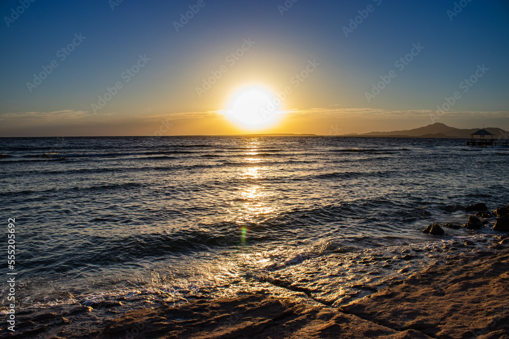 Sunrise on the Red Sea beach
