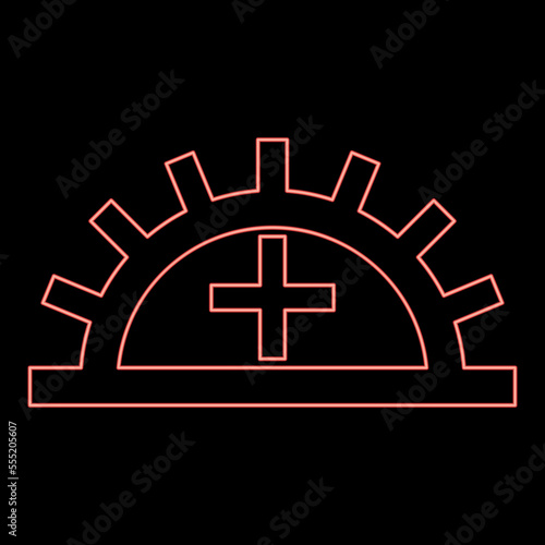 Neon satisfactory light fastness Designation on the wallpaper symbol icon black color vector illustration flat style image red color vector illustration image flat style