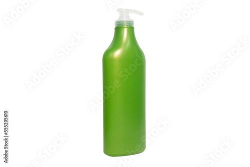 Plastic bottle for detergent cleaning agent isolated on white background. Plastic bottle isolated with clipping path. Empty space for text