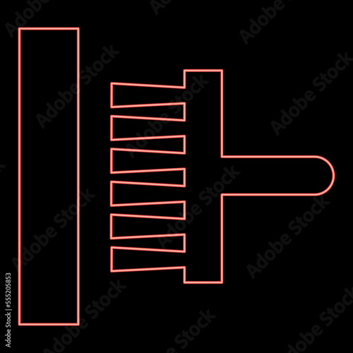 Neon glue applied to the wall Designation on the wallpaper symbol icon black color vector illustration flat style image red color vector illustration image flat style