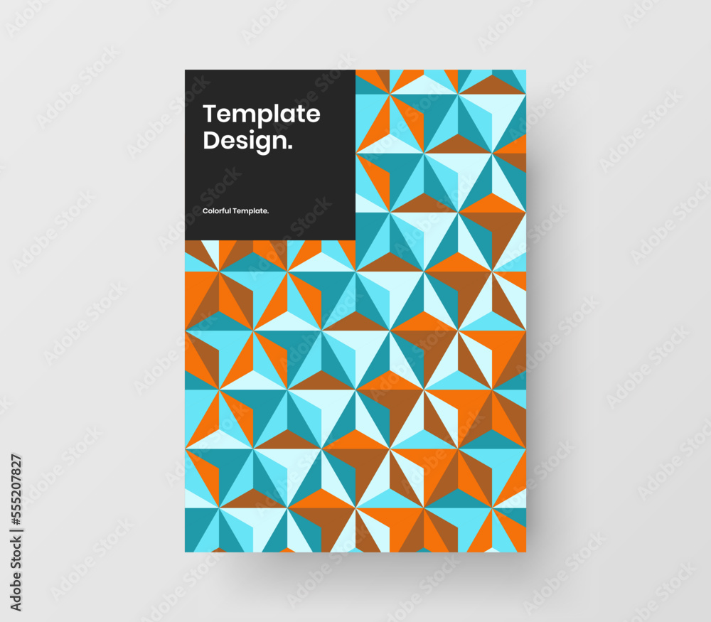 Minimalistic geometric tiles banner template. Creative cover design vector layout.