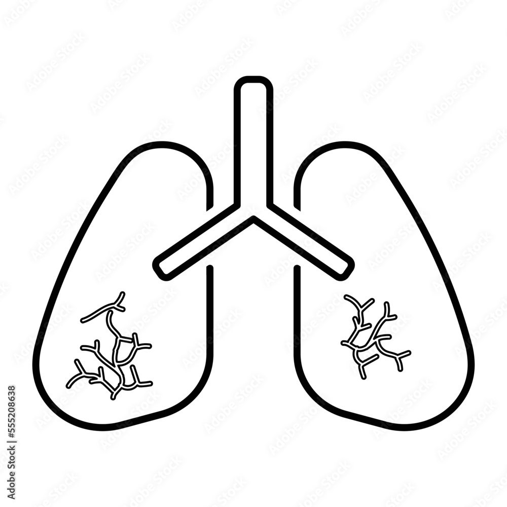 Lungs icon In Line Style