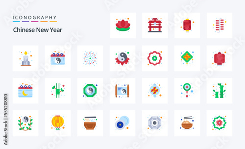 25 Chinese New Year Flat color icon pack