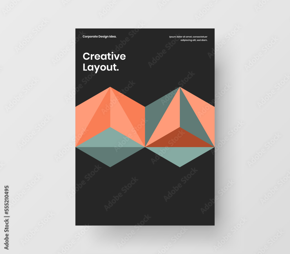 Clean leaflet design vector illustration. Minimalistic mosaic tiles booklet template. Clean leaflet design vector illustration. Minimalistic mosaic tiles booklet template.