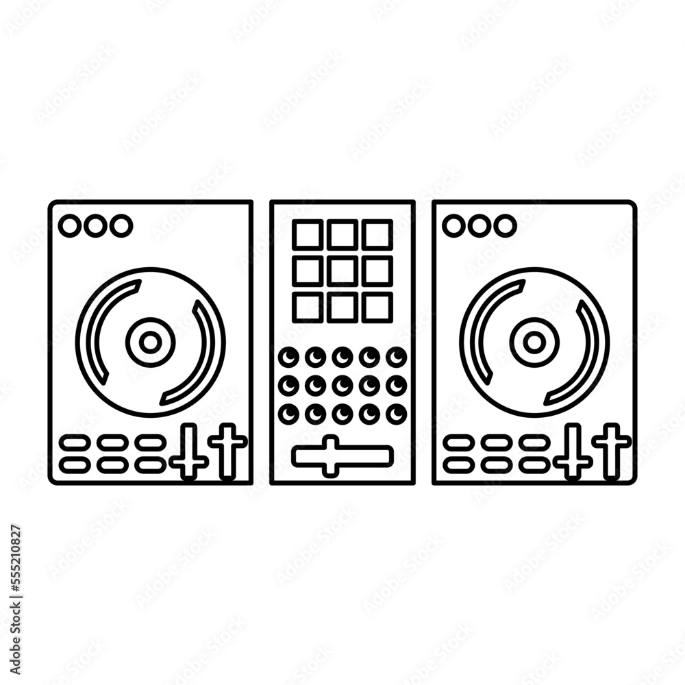 Vettoriale Stock DJ Mixer Icon In Line Style | Adobe Stock