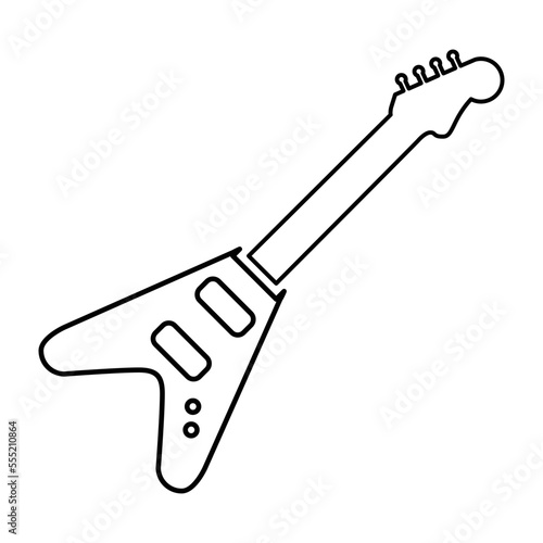 Electric Guitar Icon In Line Style