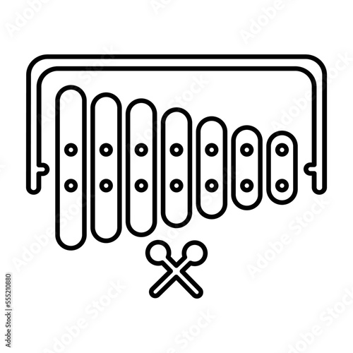 Xylophone Icon In Line Style