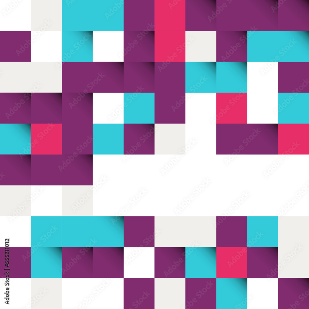 Purple and turquoise abstract squares vector background for a bold and unique design