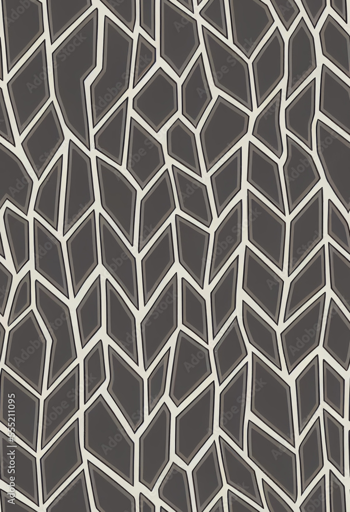 Fototapeta premium Geometric shaped moire illusory seamless pattern Generative AI