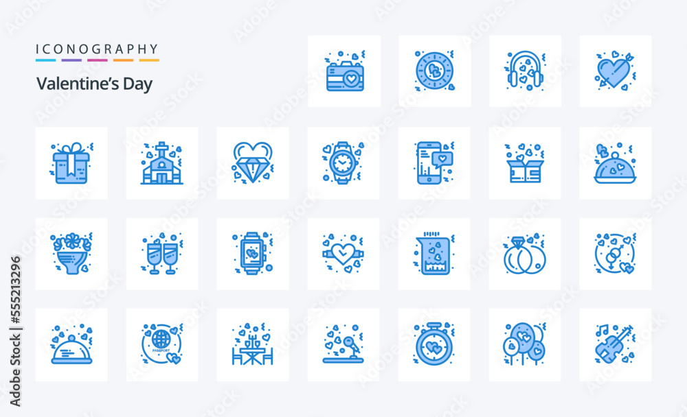 25 Valentines Day Blue icon pack