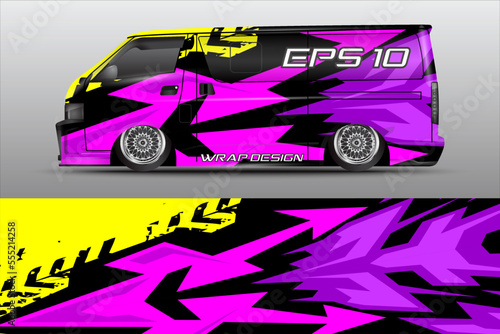 car livery premium graphic vector. abstract grunge background design for vehicle vinyl wrap and car branding