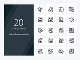20 Ecology Outline icon for presentation