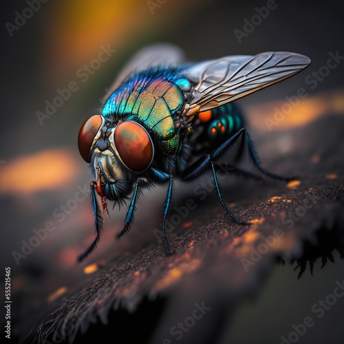 Macrophotograhpy fly illustration created with AI