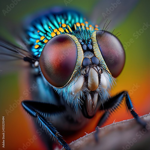 Macrophotograhpy fly illustration created with AI