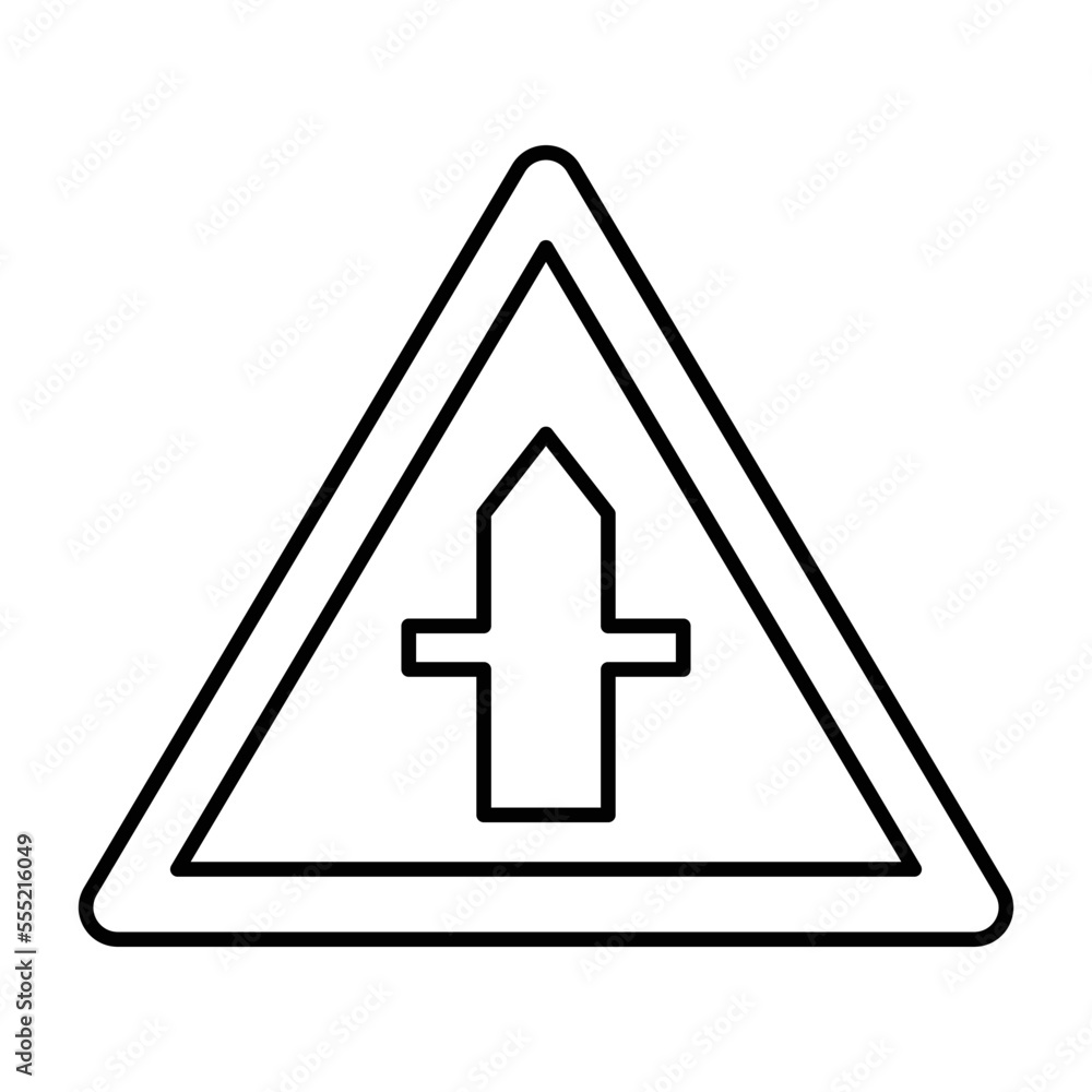 Crossroads Ahead Icon In Line Style Crossroads Ahead Icon In Line Style