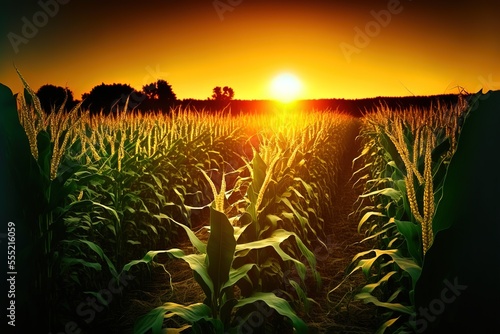 a cornfield stock photo Corn - Crop, Corn, Agricultural Field, Sunrise