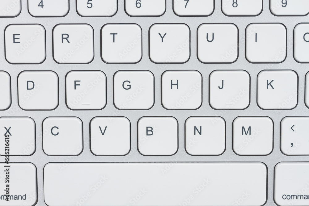 Closeup of low profile gray keyboard Closeup of low profile gray keyboard